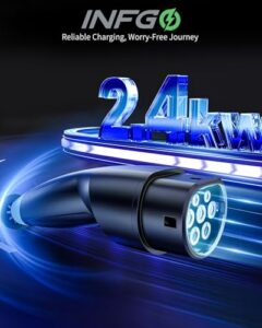 32.8Ft/10M 2.4kW EV Charger Cable Type 2 to 3 Pin Plug (6/8/10A) Type 2 Charging Cable with adjusted timer 0.5–12 hours for EVs & PHEVs