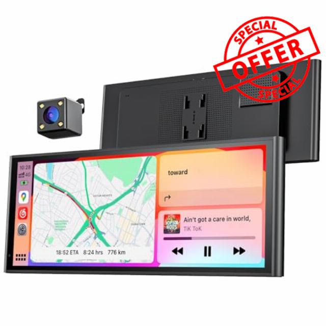 9.26" Wireless Portable Car Play Screen for Apple CarPlay & Android Auto