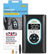RING TYREINFLATE 20 Digital Tyre Inflator Air Compressor with Three Adaptors - Measures in PSI, B...