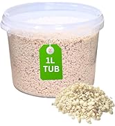 Close-up images of what appears to be white or beige pellets or granular material, possibly industrial or manufacturing materials.