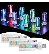 3pcs 13 in 1 Car USB Night Light, Touch Adjustment Interior Car Lights, Portable Mini Glass Bottl...