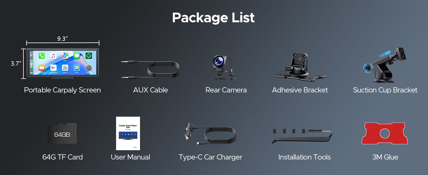 Text reads 'Package List'. Dark interface or menu design showing multiple navigation options and settings controls.