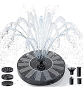 AMZtime Solar Fountain for Outdoors, Solar Fountain for Outdoor Use with 6 Effects, S