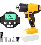 Cordless Heat Gun for Milwaukee 18V Battery, Hot Air Gun with 5 Nozzles, 2-Temp Settings Max 550°...