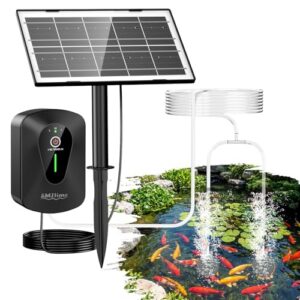 AMZtime Solar Air Pump for Pond with 2200mAh Battery