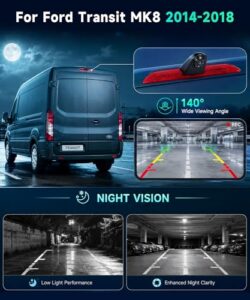 720P HD Night Vision 3rd Brake Light Rear View Camera with 140° Wide Angle