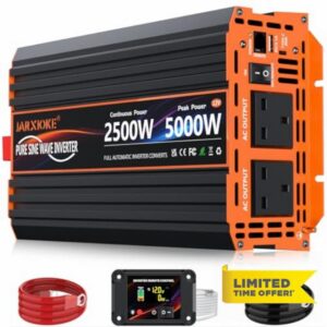 2500W Pure Sine Wave Power Inverter DC 12V to AC 240V with 2 UK Sockets