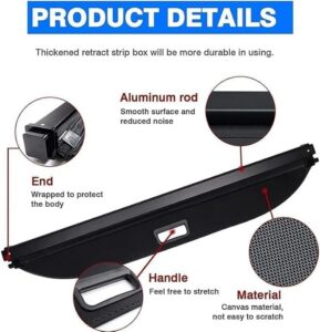Waterproof Retractable Rear Luggage Cover Security Shield Panel Roller Blind.