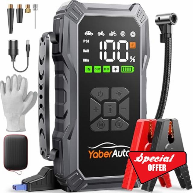 Jump Starter Power Pack 7000A 23800mAh with Air Compressor 160PSI
