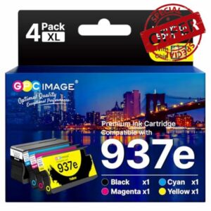 GPC Image 937e 937XL Ink Cartridges Compatible for HP 937 Ink Cartridges Multipack 937e (XL) for HP OfficeJet Pro 9720e 9730e 9120e 9125e 9132e 9135e 9120b 9110b (B/C/M/Y