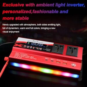 Modified Sine Wave Car Converter Adapter with Ambient Light for Travel Camping
