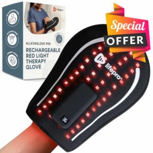 LifePro Rechargeable LED Near Infrared Light Therapy Glove - Red Light Therapy for Hand Stiffness at Home