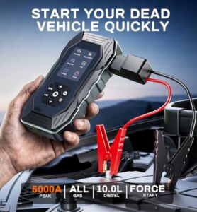 Jump Pack With Car Diagnostic Tool Power Bank LED Light & Jump Leads