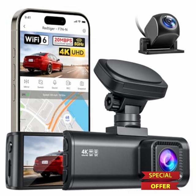 REDTIGER F7N-N 4K Front and Rear Dash Cam