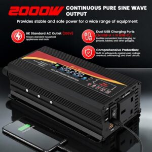 Road Trips & Outdoor Work (Black 2 3-Pin Sockets+2 USB Ports)