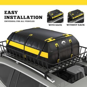 Car Topper Luggage Carrier-with 6 Hooks&Mat(19.4 Cuft)