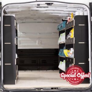 Van Racking & Shelving compatible with Trafic SWB (L1) 2015+ Heavy Duty HEXABOARD Van Storage System - Tool Storage Shelves & Work Van Organisation - Complete Se