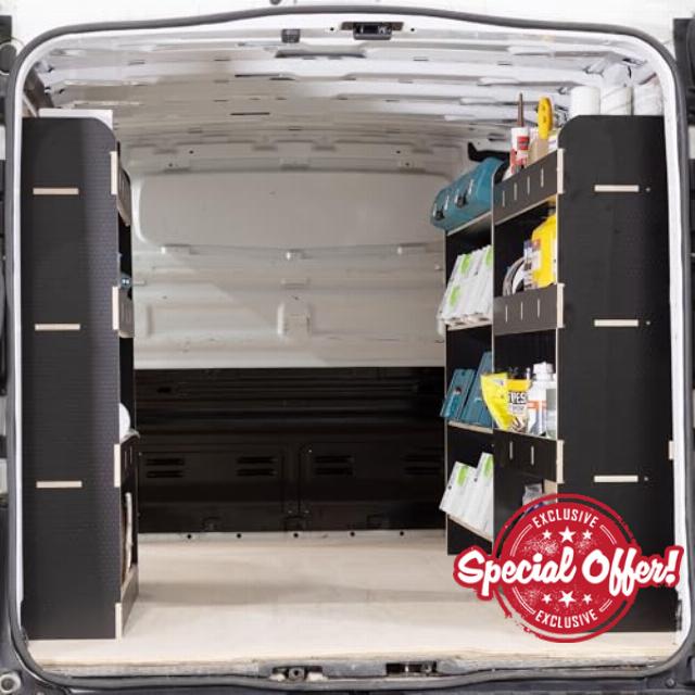 Van Racking & Shelving compatible with Trafic SWB (L1) 2015+ Heavy Duty HEXABOARD Van Storage System - Tool Storage Shelves & Work Van Organisation - Complete Se