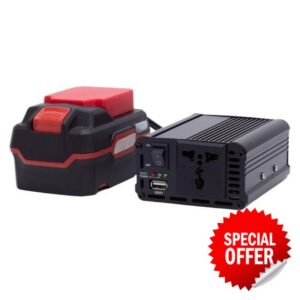 Compatible for Lidl Parkside X20V: 200W 220-240V AC Power Inverter Adapter with USB Ports (Battery Not Included))