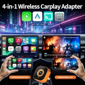 Supports iPhone iOS 10+ & Android Auto Car Play Wireless Dongle