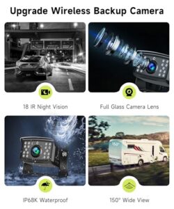 Wireless Reverse Camera 12V-36V for Truck/Trailer/RV/Camper/Excavator/Carava
