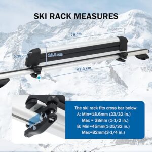 61cm Loading Width Fit 4 Pairs of Skis or 4 Snowboards