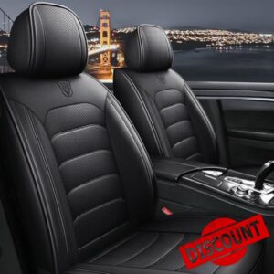 Car Seat Cover for Jaguar XE Full Set Waterproof Leather Car Seat Protectors Universal Fit for Most UK Cars Breathable Anti-Slip Front and Rear Covers Easy Fit Black