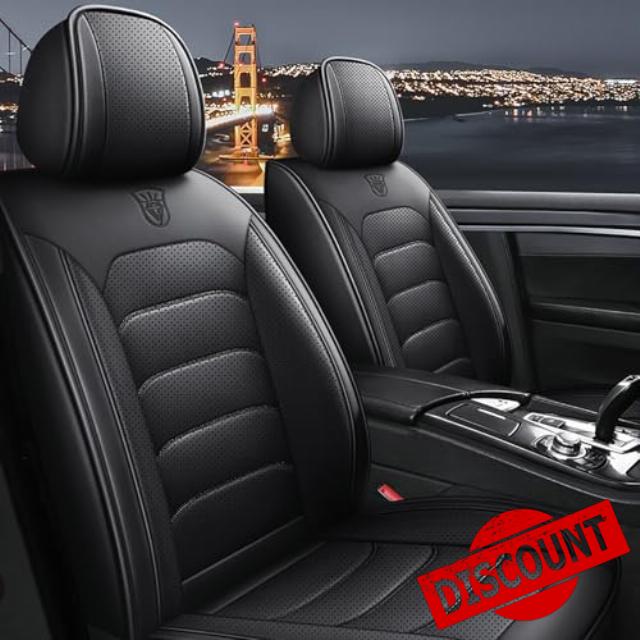 Car Seat Cover for Jaguar XE Full Set Waterproof Leather Car Seat Protectors Universal Fit for Most UK Cars Breathable Anti-Slip Front and Rear Covers Easy Fit Black