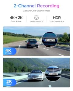 4K+2K Dual Dash Camera for Cars