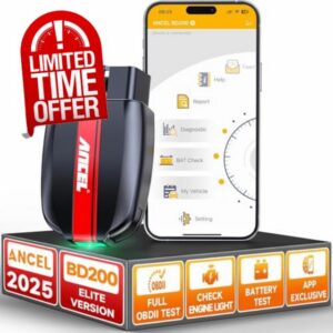 ANCEL BD200 OBD2 Scanner Bluetooth - Code Reader & Check Engine Diagnostic Scan Tools with Car Battery Test