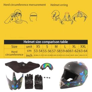 for Kids Adults ABS+EPS Shell Lightweight Impact Resistant with Goggles Gloves Face Cover 4-Piece Se