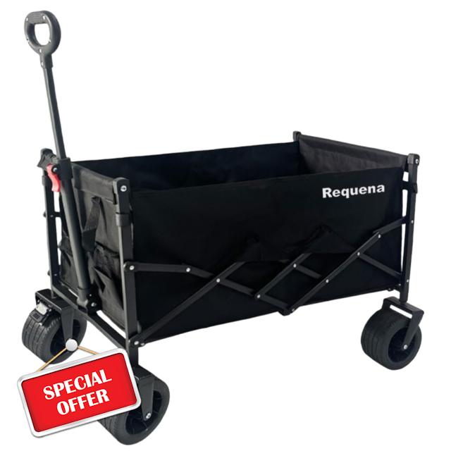 Requena Folding Wagon with Wide Wheels – Portable Trolley for Camping