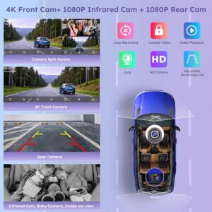 4K Front Cam+1080P Rear Cam+1080P Infrared Camera