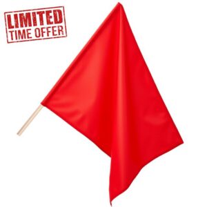24x30 Inch Red Racing Flag with 30" Pole - Auto Racing Sports Flags for Track Events