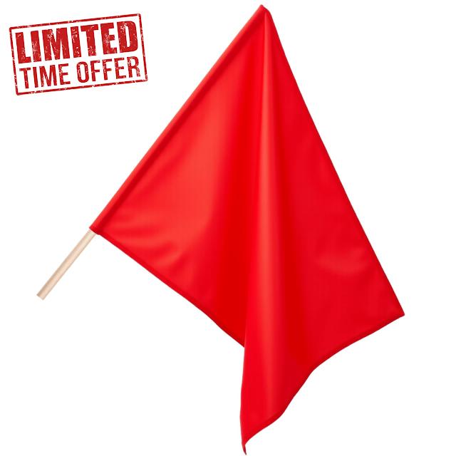 24x30 Inch Red Racing Flag with 30" Pole - Auto Racing Sports Flags for Track Events