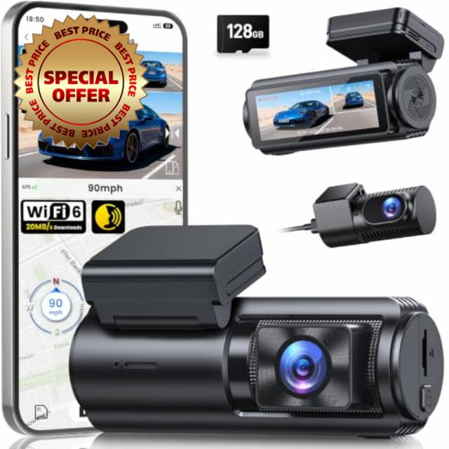 GKU 4K+4K Dash Cam Front and Rear