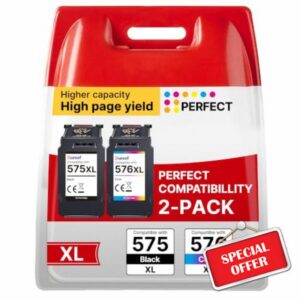 575 576 Ink Cartridges PG-575XL Black CL-576XL Colour Replacement for Canon 575 576 Ink Cartridges XL for Pixma TR4755i TS3750i TR4750i TR4700 TS3550i TS3551i TS3751i TS3752i TR4751i