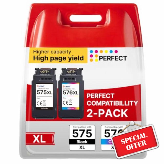 575 576 Ink Cartridges PG-575XL Black CL-576XL Colour Replacement for Canon 575 576 Ink Cartridges XL for Pixma TR4755i TS3750i TR4750i TR4700 TS3550i TS3551i TS3751i TS3752i TR4751i