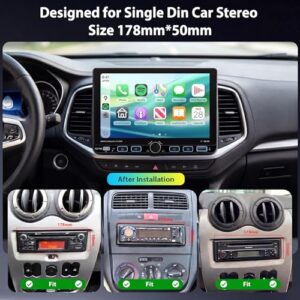 Hodozzy 7" HD IPS Touchscreen 1 Din Car Radio with Bluetooth 5.0 EQ Audio SWC Reverse Camera+USB/Type-C+Remote Control
