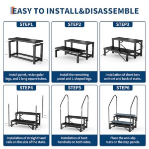 Non-Slip Hot Tub Steps with Mats