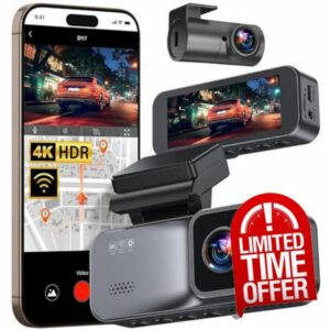 Mivo Dashcam Pro - Front & Rear 4K Recorder with 170° Wide Angle