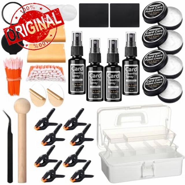 332 Pcs Trading Card Cleaning Repair Kit Includes 4 Cleaning Spray                                                          4 Sprays
