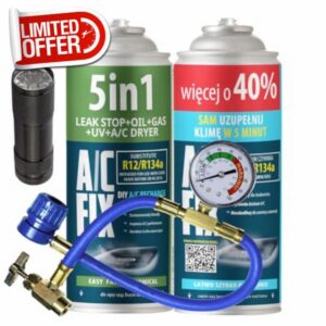 AC FIX 5-in-1 – R134a + R134a XL + Hose + Flashlight