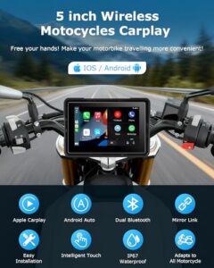 Dual Bluetooth Waterproof Motorcycle Sat Nav Siri/G0ogle Assista