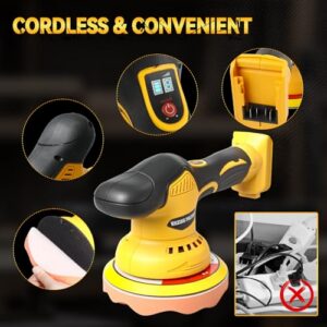 8 Variable Speed 5500RPM Orbital Polisher for Auto Detailing Waxing Scratch Removing (No Battery)