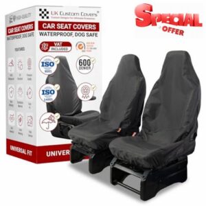 UK Custom Covers Universal Car Seat Cover - Heavy Duty Waterproof Car Seat Cover/Dog Car Seat Cover with All Weather Universal Fit for Front Car Seat Covers Front Set (Single Single)