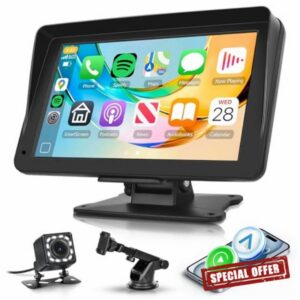 Rimoody Portable Wireless CarPlay Screen with Backup Camera