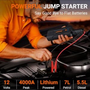Car Accessories Power Bank with Jump leads and LED Light Upgrade