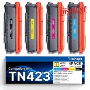 TN423 Toner Compatible for Brother TN-423 Toner Multipack TN-421 TN421 for Brother MFC-L8690CDW HL-L8260CDW HL-L8360CDW MFC-L8690CDW MFC-L8900CDW DCP-L8410CDW DCP-L8410CDN Printer (4-Pack)