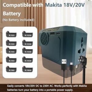 Converts 18V to 220-240V AC with USB 5V & Type-C (5–9V) – Power Laptops
